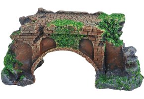 ornament Polyresin Ruïne Brug met Mos 11 cm