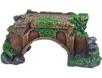 ornament Polyresin Ruïne Brug met Mos 11 cm