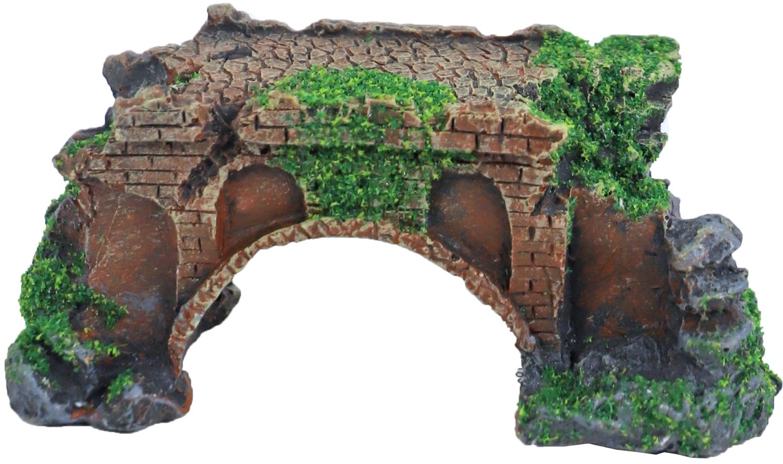ornament Polyresin Ruïne Brug met Mos 11 cm