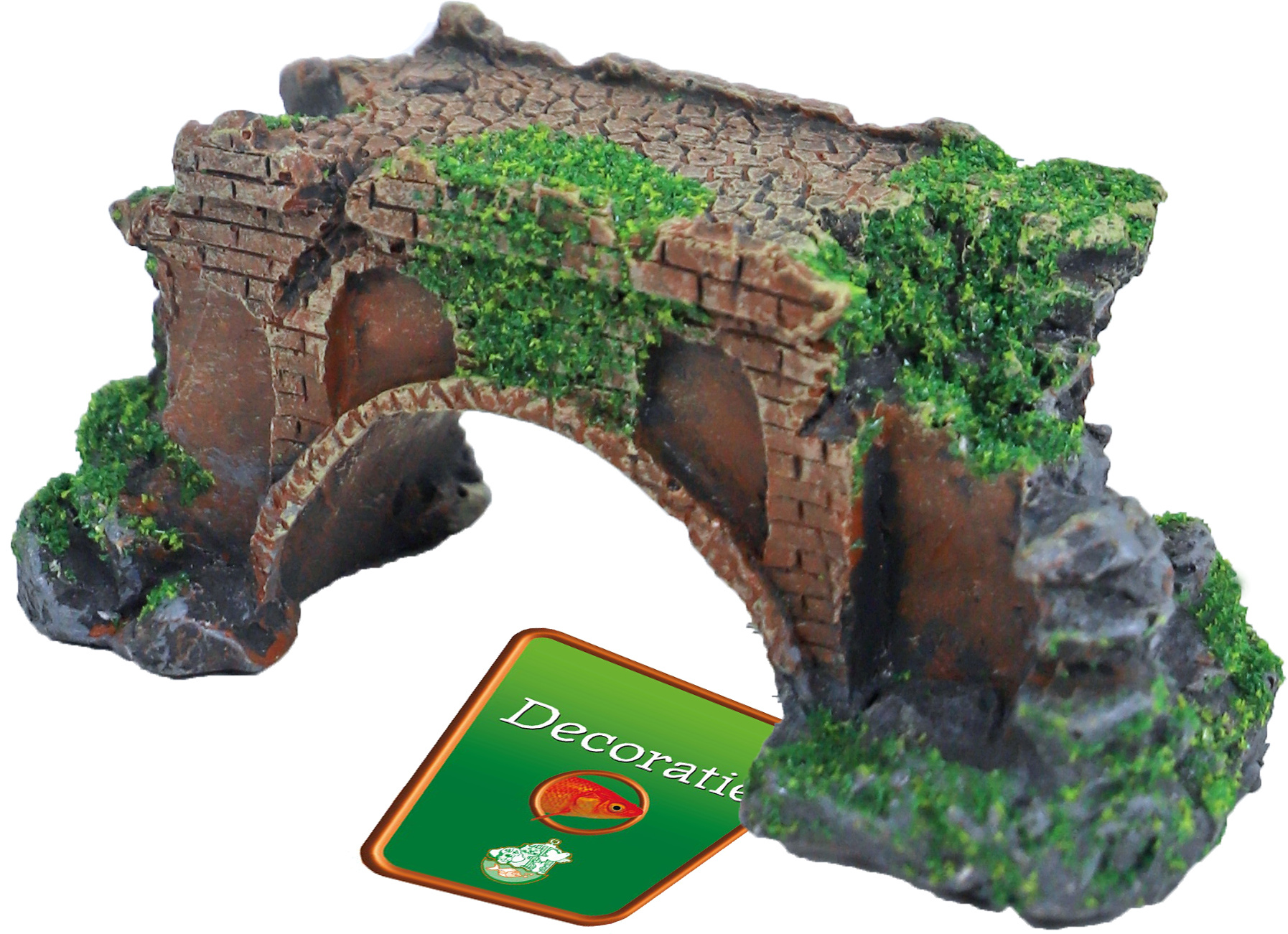 ornament Polyresin Ruïne Brug met Mos 11 cm