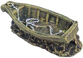 ornament Polyresin Gezonken Roeiboot 18,5 cm