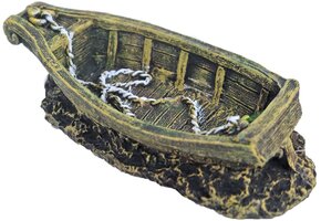 ornament Polyresin Gezonken Roeiboot 18,5 cm