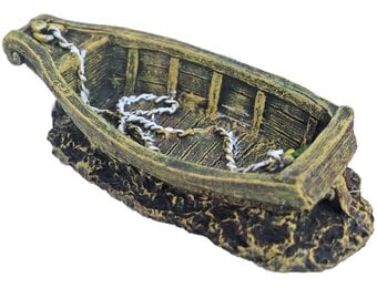 ornament Polyresin Gezonken Roeiboot 18,5 cm
