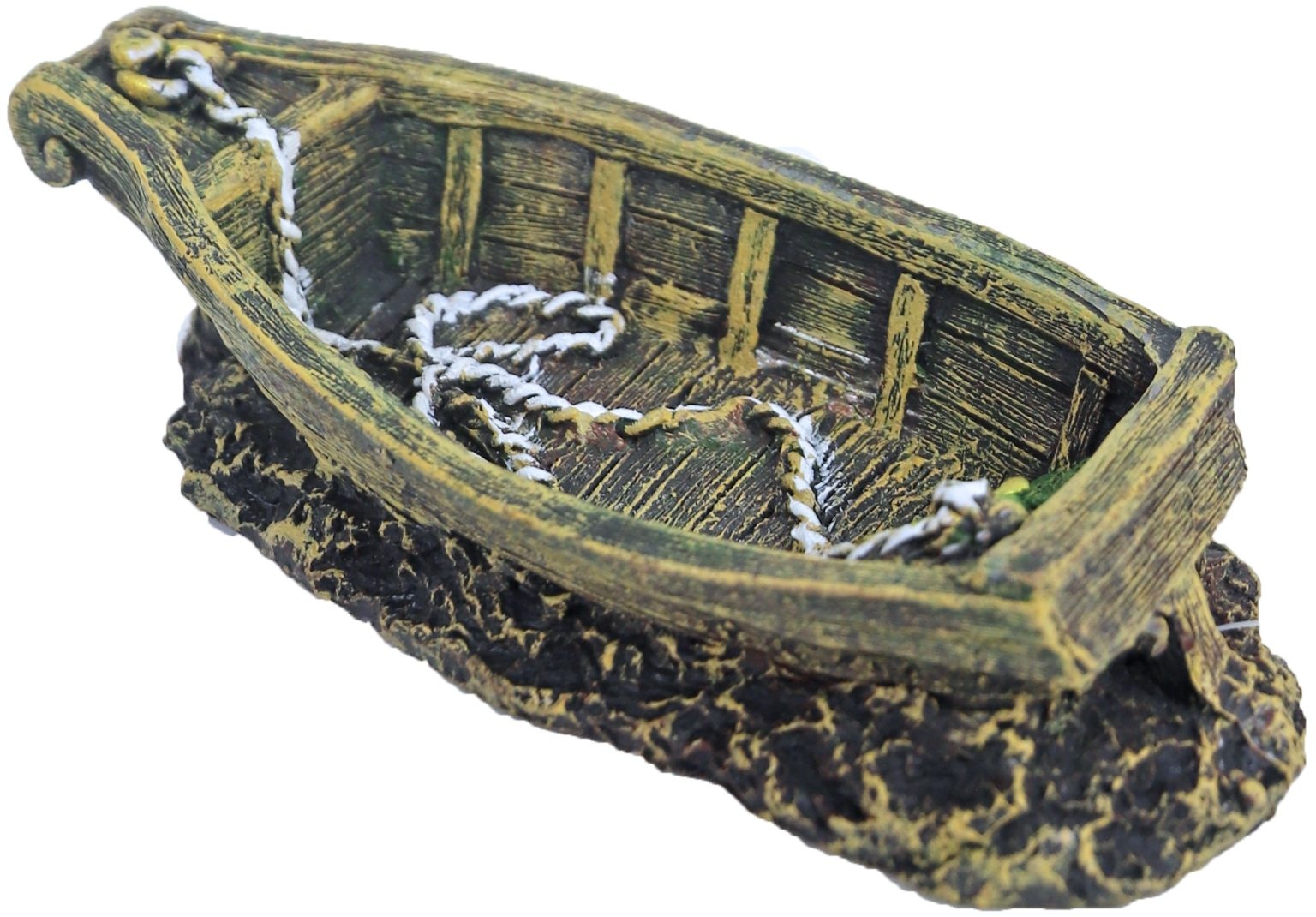 ornament Polyresin Gezonken Roeiboot 18,5 cm