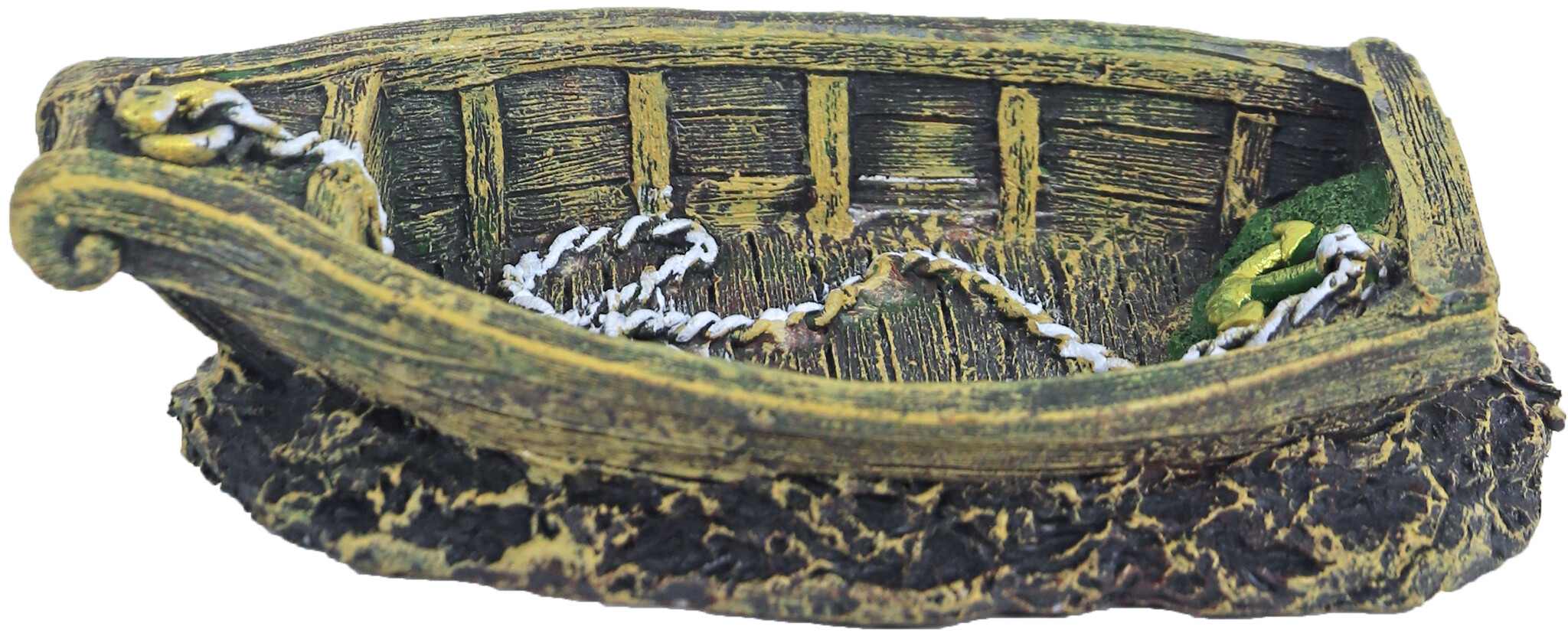ornament Polyresin Gezonken Roeiboot 18,5 cm