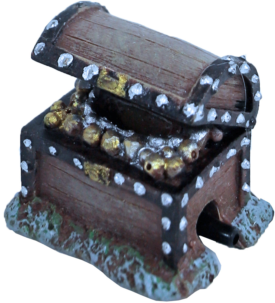 ornament Bubbel Polyresin Schatkist met Uitstromer 5 cm