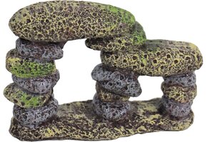 ornament polyresin kiezels met 2 doorgangen 10x7 cm