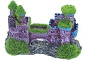 ornament kasteel dubbel met brug en mos, 11x5 cm