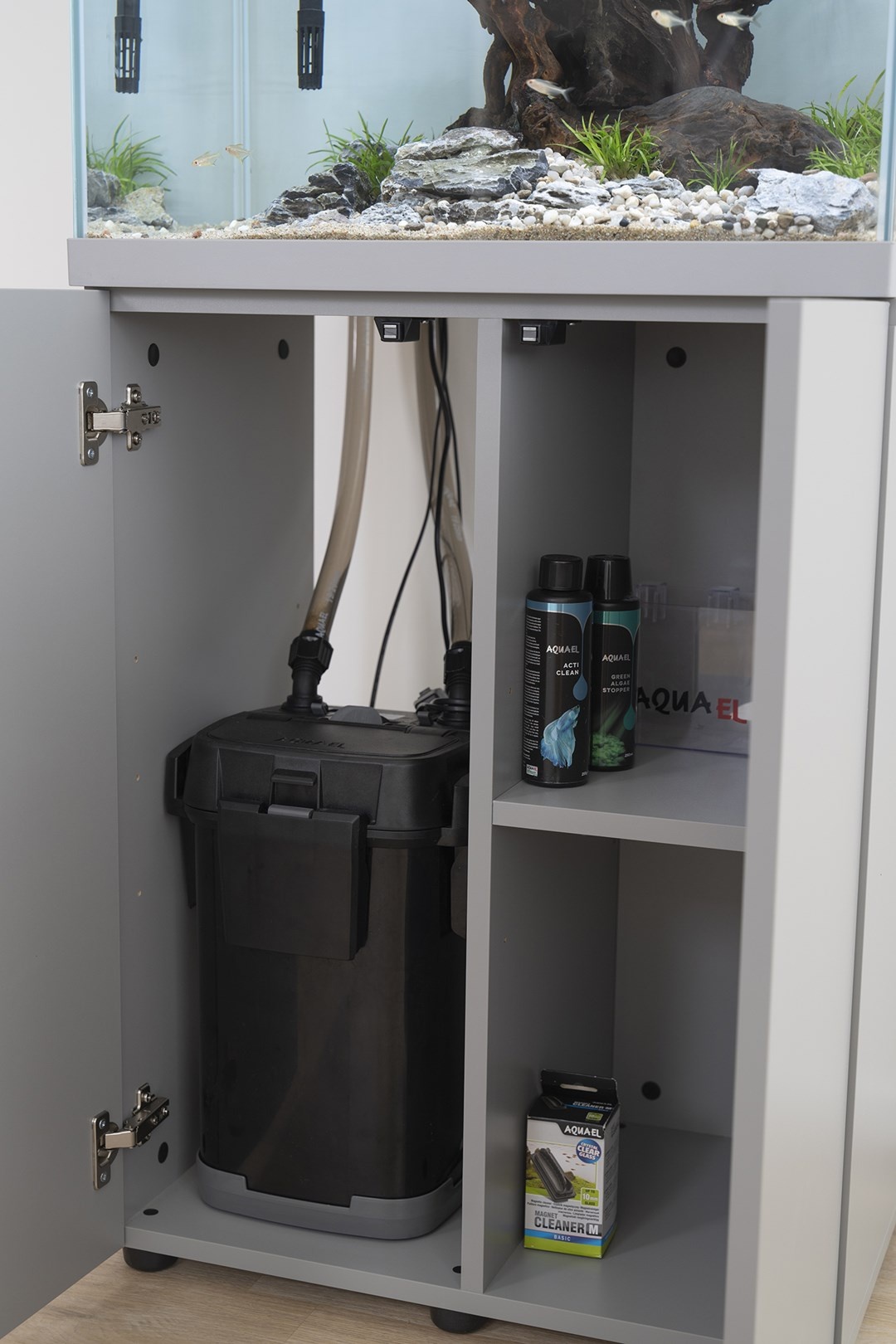 Pro Aquarium met Meubel OPTISET 130 Grijs 2.0