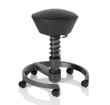 swopper kunstleder zwart met wielen