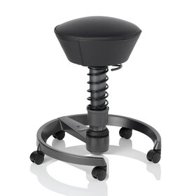 swopper kunstleder zwart met wielen