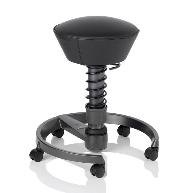 swopper kunstleder zwart met wielen