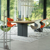 oyo stoel blauw - wit frame