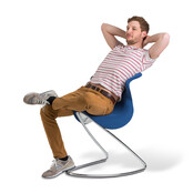 oyo stoel blauw - wit frame