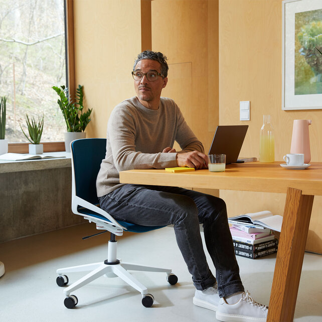 Bureaustoel Numo Task wit | grijs