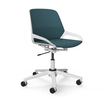 Bureaustoel Numo Task wit | blauwgrijs