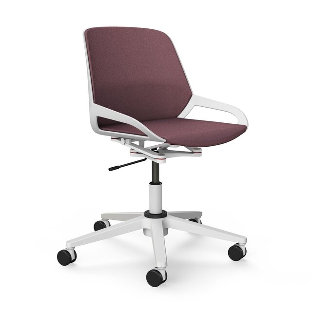 Bureaustoel Numo Task wit | licht paars