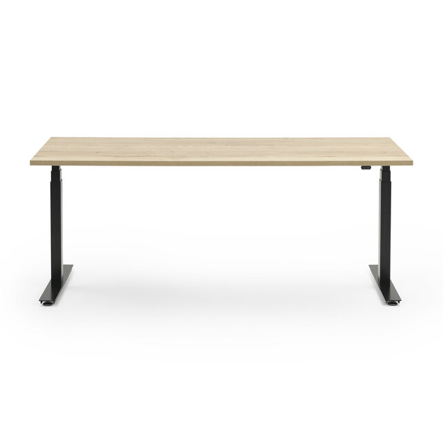 Zit-sta bureau Activedesk zwart | Halifax oak
