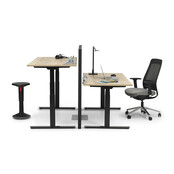 Zit-sta bureau Activedesk zwart | Halifax oak