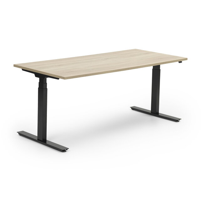 Zit-sta bureau Activedesk zwart | Robson oak