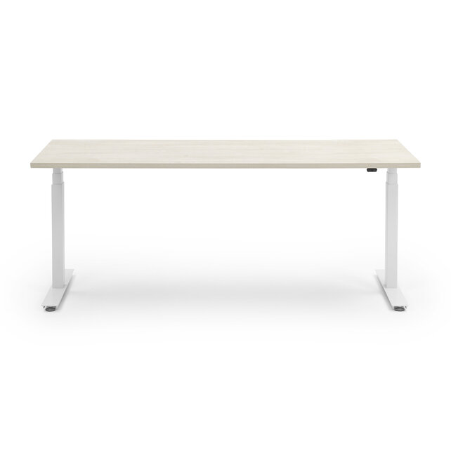 Zit-sta bureau Activedesk wit | Light oak