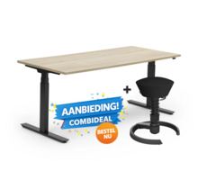 Zit-sta bureau Activedesk zwart | Swopper Combideal
