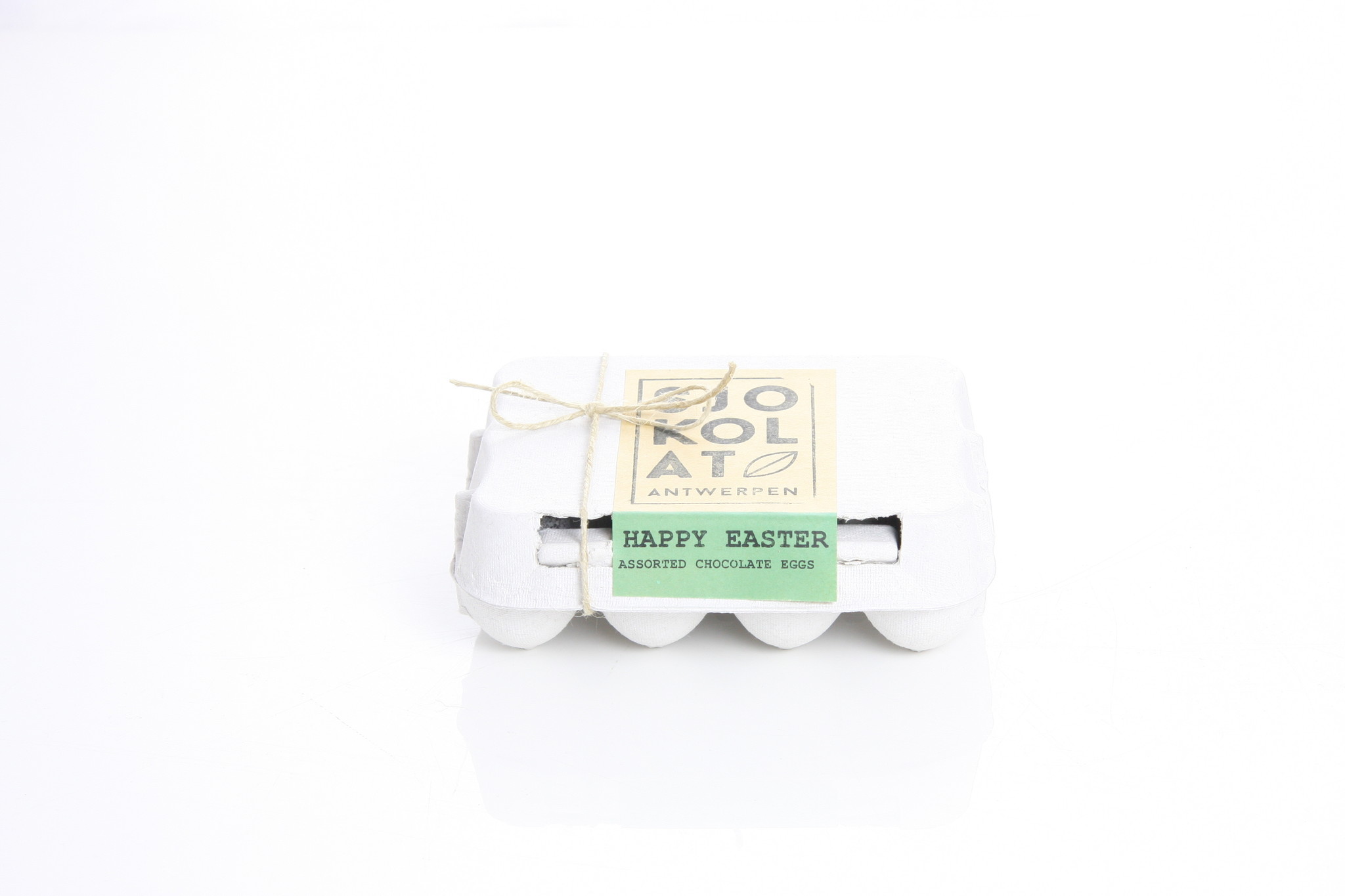 12 assorted chocolate Easter eggs in cardboard egg carton