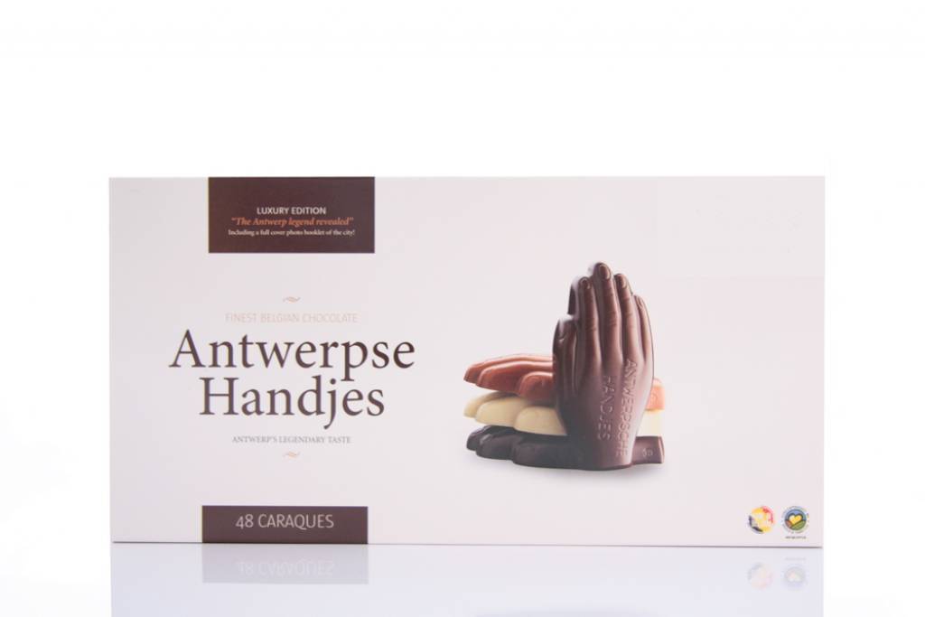 Antwerpse Handjes - chocolade zonder vulling - grote doos