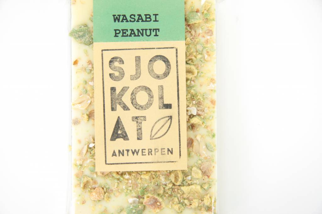 Tablet witte chocolade met wasabi pinda's