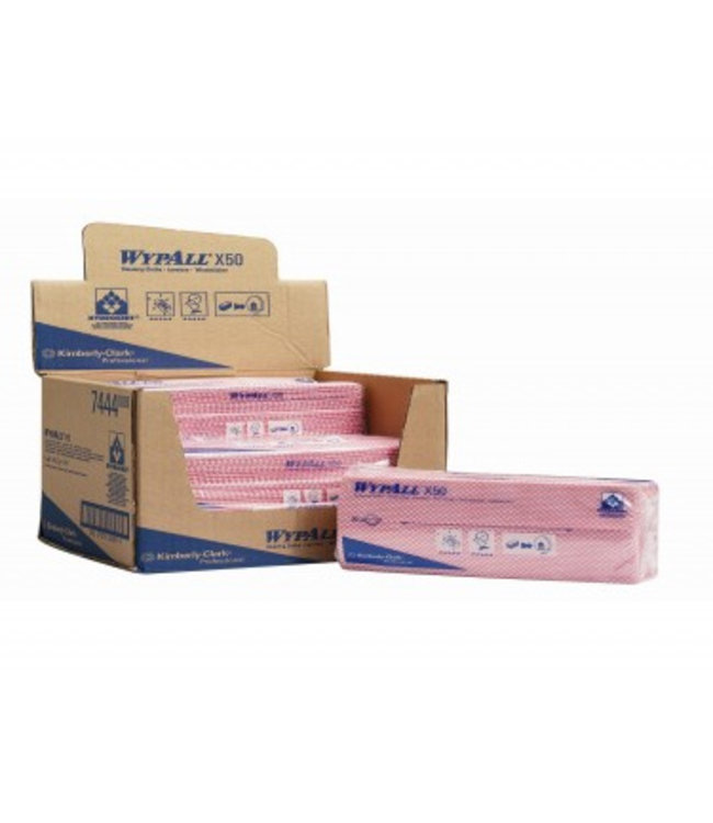 WYPALL* X50 Sopdoeken - Intergevouwen - Rood