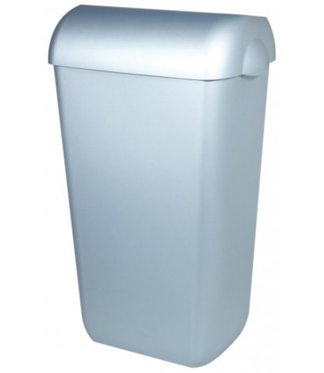 PlastiQline Afvalbak kunststof RVS look 23 liter open