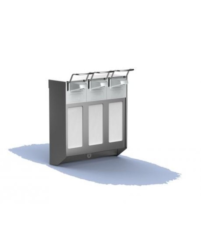 MediQo-line TRIO Zeep- & desinfectiemiddeldispenser 1000 ml KB RVS