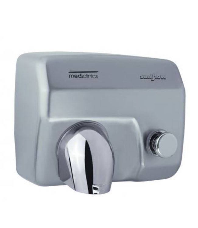 Mediclinics Handendroger RVS look drukknop