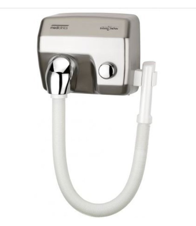 Mediclinics Haardroger drukknop RVS look met slang
