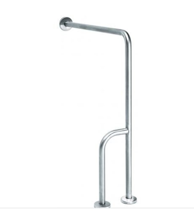 MediQo-line Wand -> vloergreep RVS met extra stang - rechts