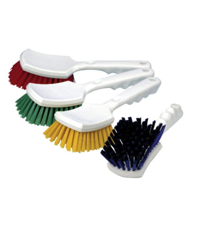 Handborstel met steel - medium hard - groen