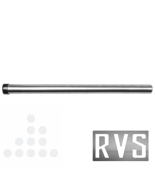 Zuigbuis 32mm met ring RVS lengte 500mm