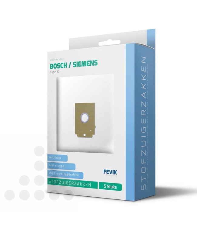 Stofzuigerzakken Bosch / Siemens Type K filterplus - 5 stuks + filter
