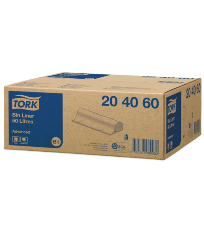 Tork Afvalzak Transparant 50 liter B1