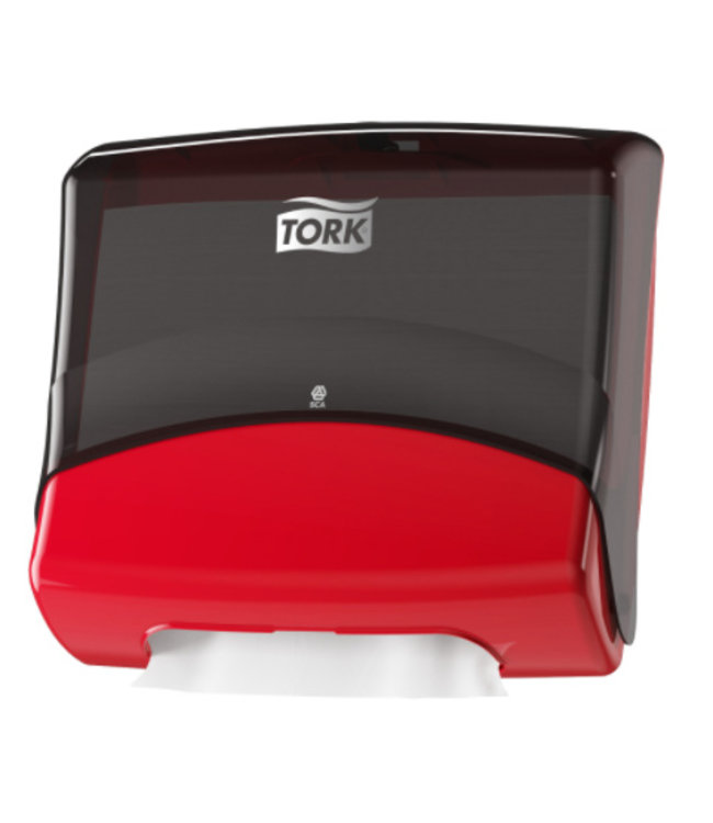 Tork Gevouwen Reinigingsdoek Dispenser Kunststof Zwart/Rood W4