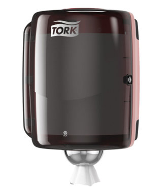Tork Tork Combi Rol Poetspapier Dispenser Kunststof Zwart/Rood W2