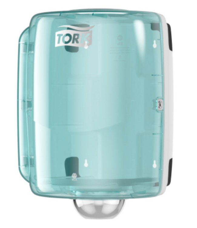 Tork Combi Rol Poetspapier Dispenser Kunststof Wit/Turquoise W2