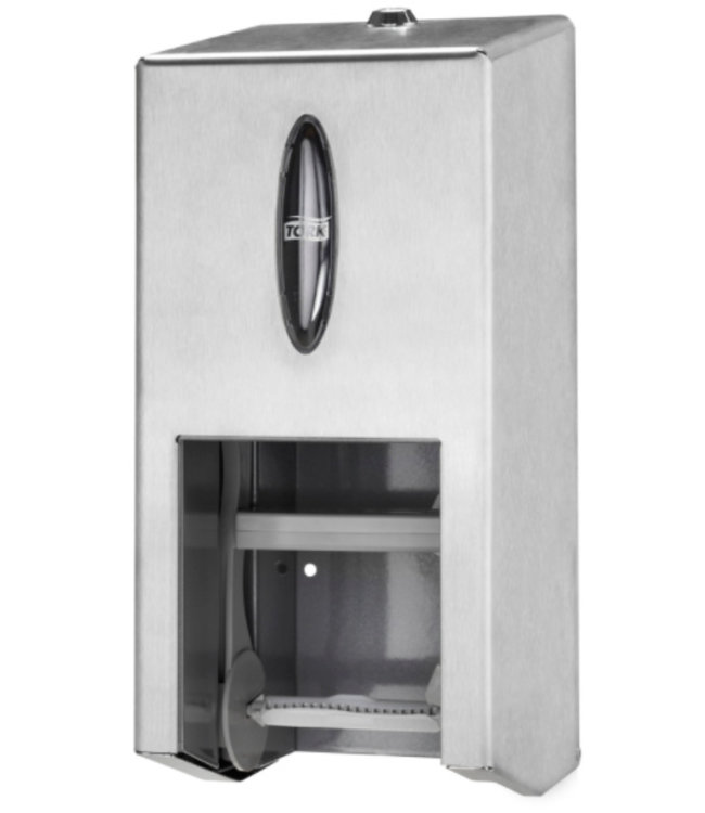 Tork Twin Hulsloos Mid-size Toiletpapier Dispenser RVS T7