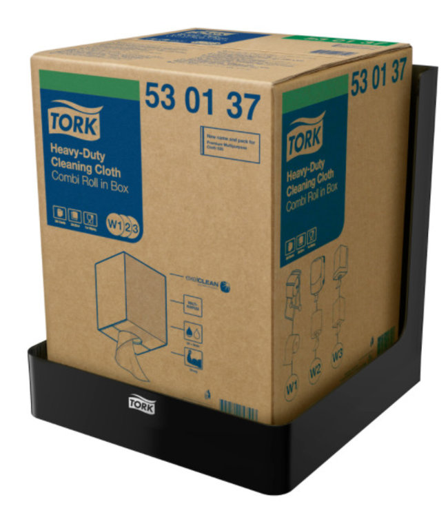 Tork Boxed Combi Rol Poetspapier Dispenser Kunststof Zwart W3