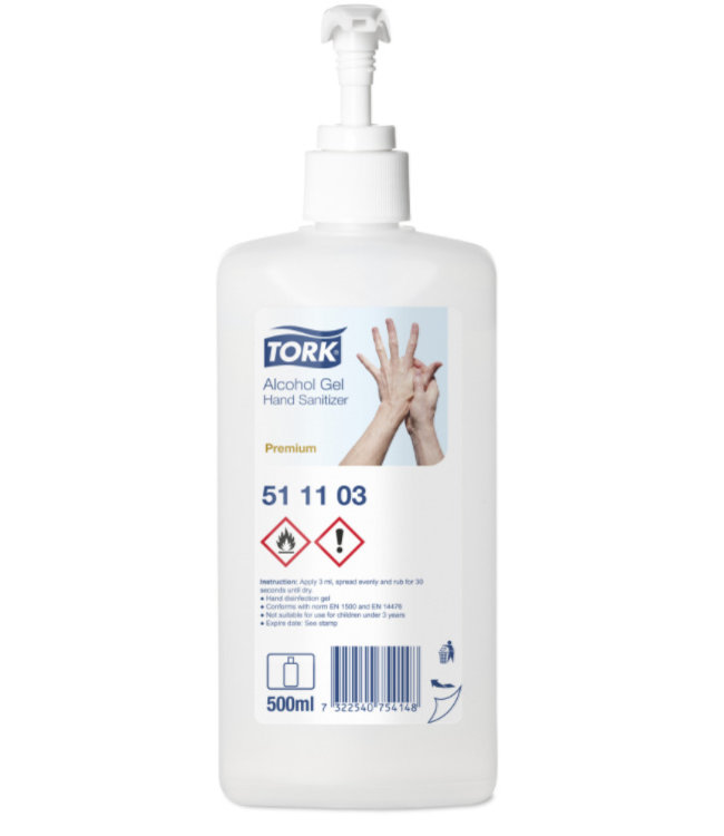 12x Tork Alcohol Gel Hand Sanitizer - Transparant - Fles met pomp