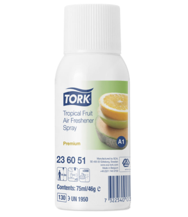 Tork 12x Tork Luchtverfrisser Spray met Tropical Fruitgeur A1 Premium