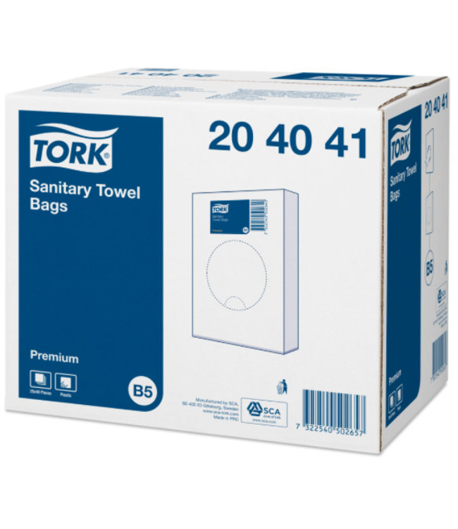 48x 25 Tork Hygiënezakjes Wit Plastic B5