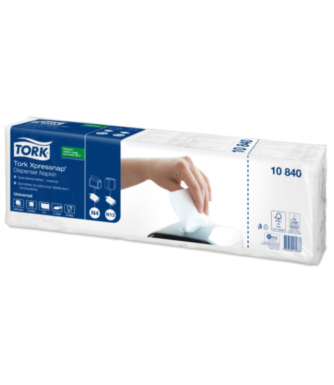 Tork Xpressnap® dispenserservet 21,6x33cm 1-laags 1/4-vouw wit 5x225x8