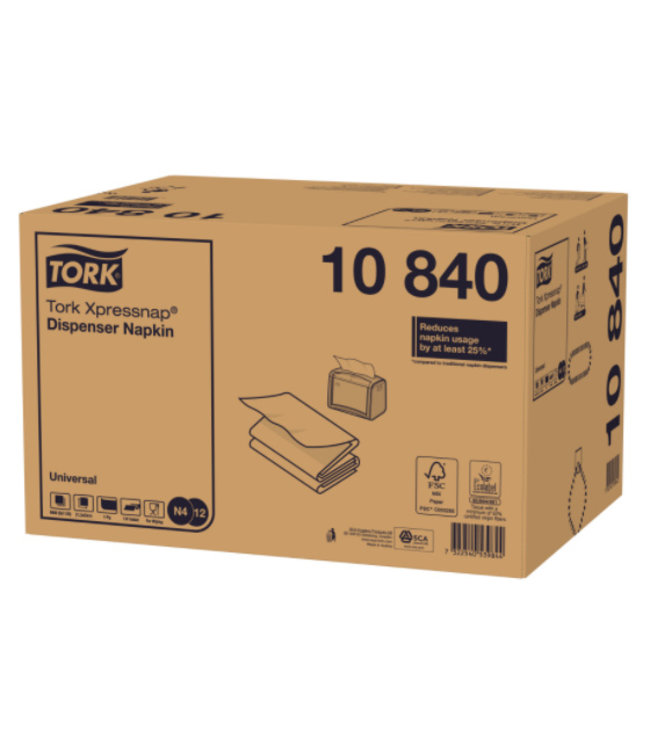 Tork Xpressnap® dispenserservet 21,6x33cm 1-laags 1/4-vouw wit 5x225x8