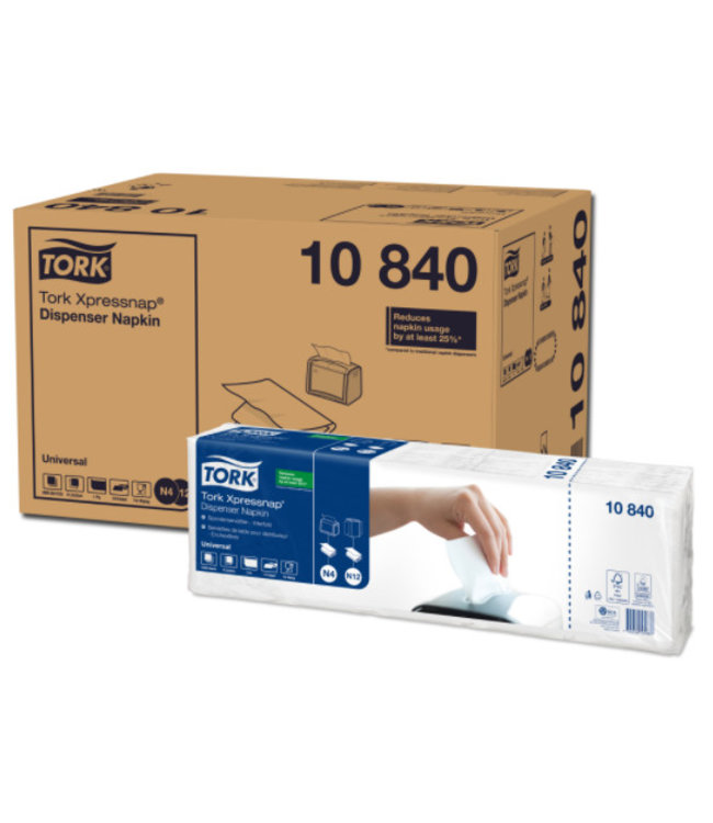 Tork Xpressnap® dispenserservet 21,6x33cm 1-laags 1/4-vouw wit 5x225x8